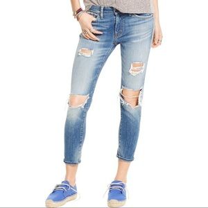 Ralph Lauren Distressed Crop Skinny Jeans